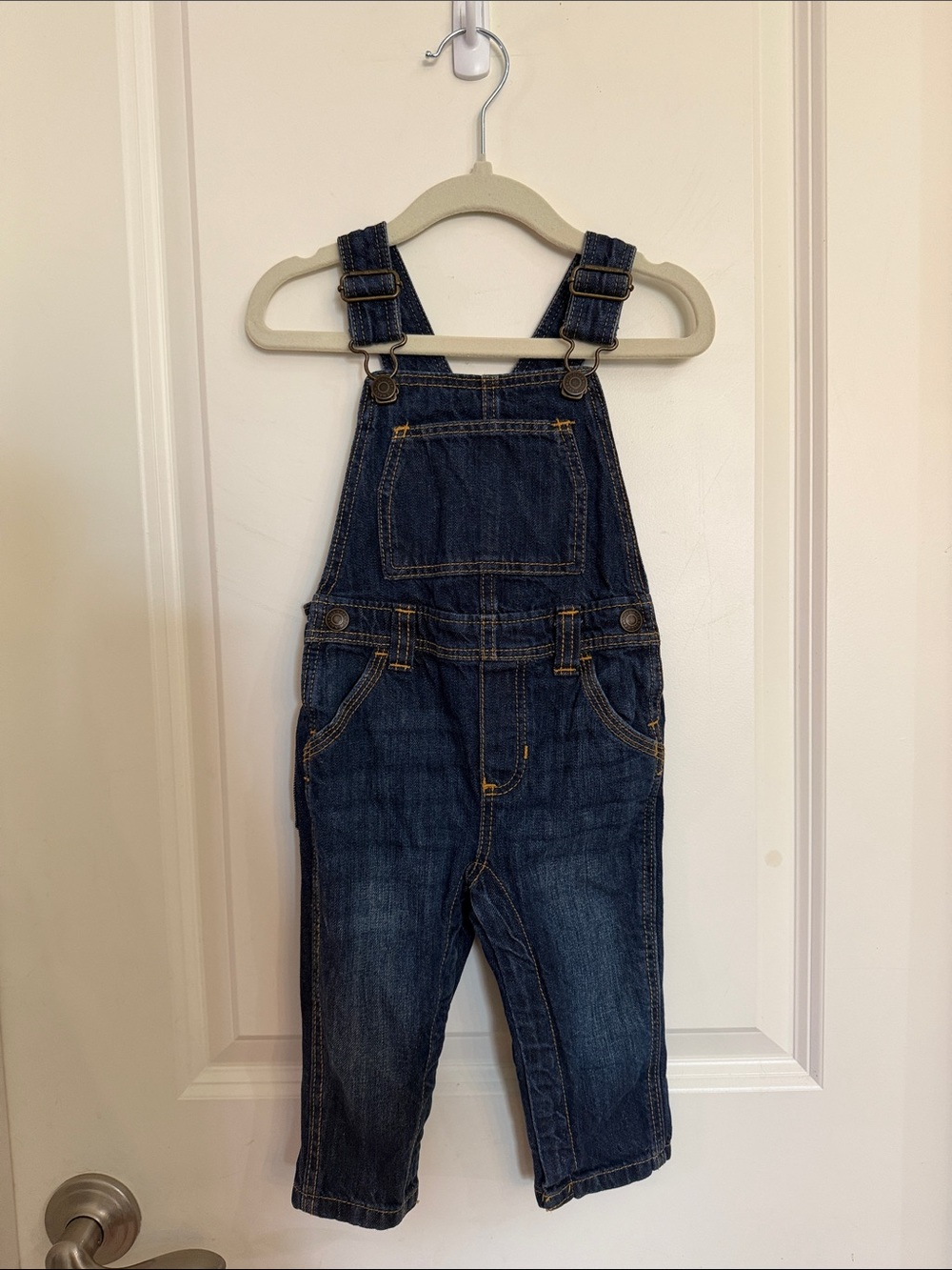 Kids Dark Blue Denim Old Navy Overalls - Classic Toddler Bottoms